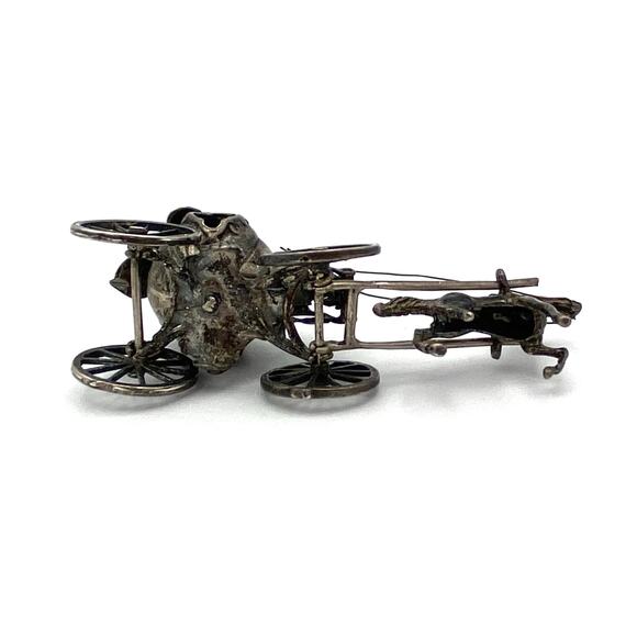 Vintage Sterling Silver Miniature Cinderella's Horse Drawn Pumpkin Carriage 47g - Picture 5 of 11